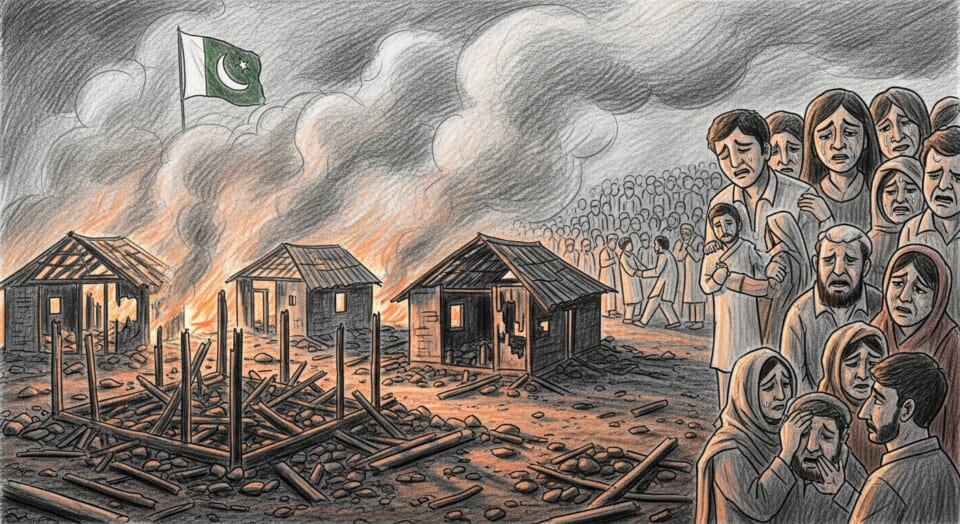 Jacobabad village set on fire following dispute over love marriage