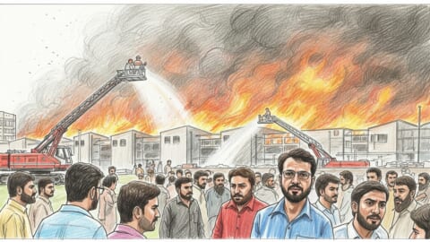 Massive fire erupts at Landhi Export Processing Zone factory in Karachi