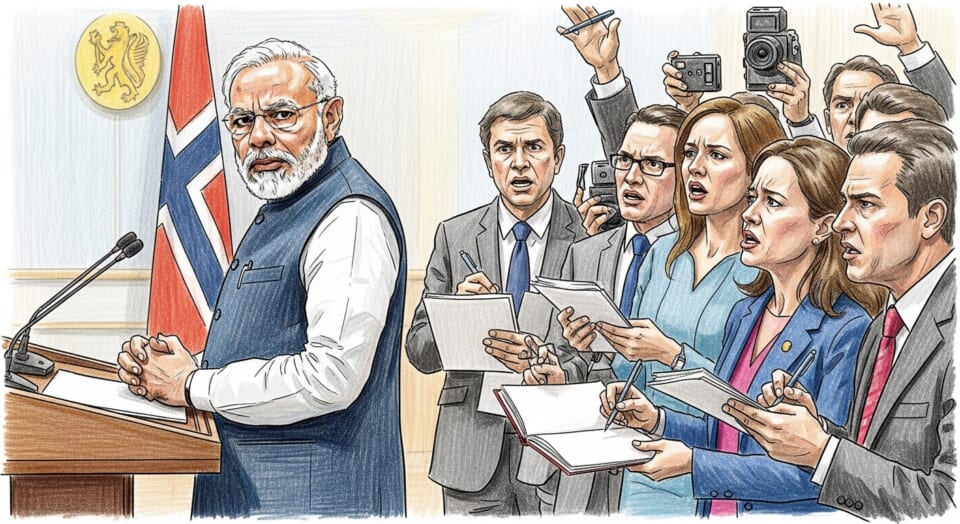 Outrage among journalists as PM Modi avoids questions during Norway visit