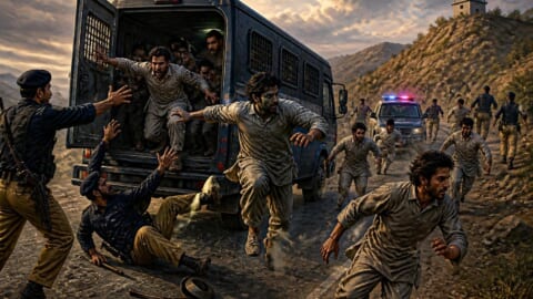 14 under-trial prisoners escape from van near Rawalpindi; four recaptured