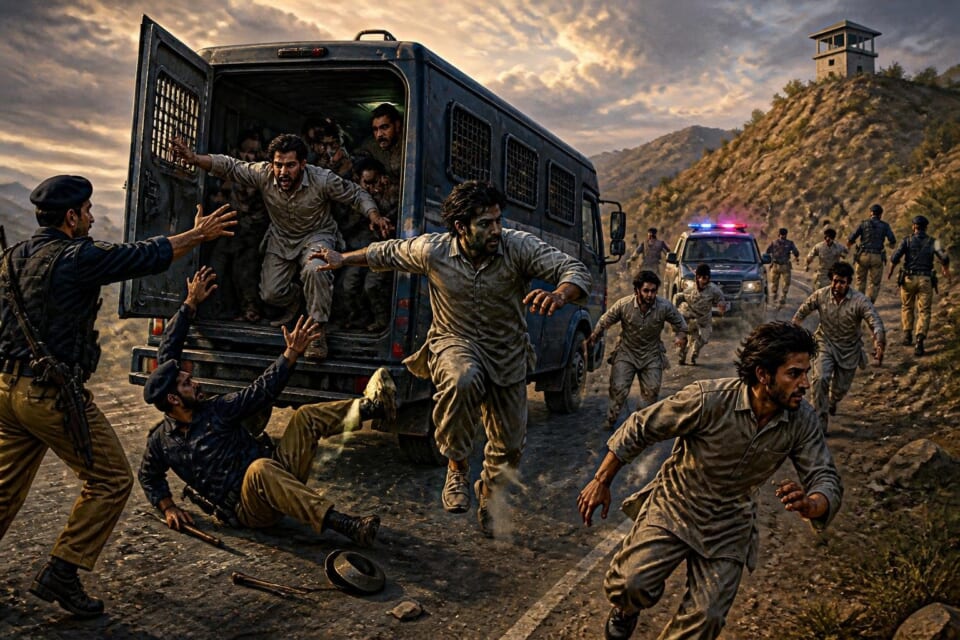 14 under-trial prisoners escape from van near Rawalpindi; four recaptured