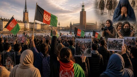 Afghan Refugees Protest in Sweden Against Taliban Policies