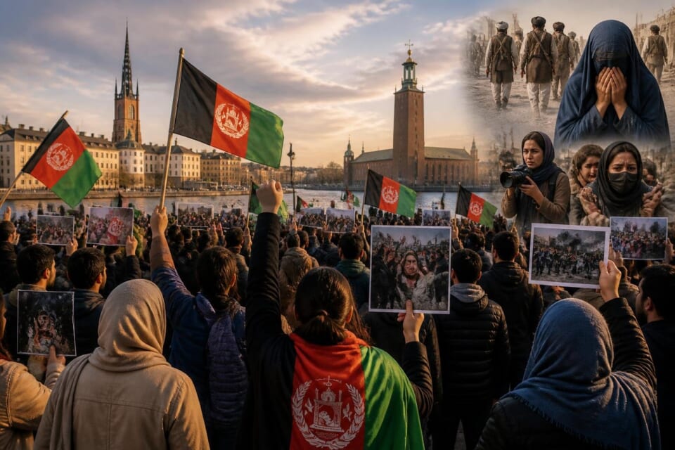 Afghan Refugees Protest in Sweden Against Taliban Policies