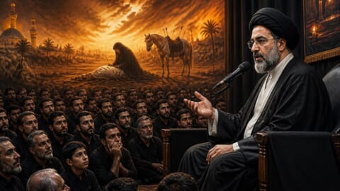 Ayatullah Aqeel-ul-Gharavi addresses Majlis Sham-e-Ghareeban