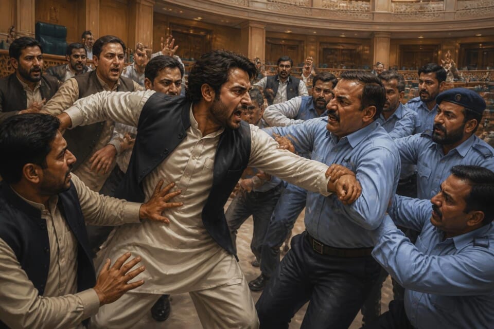 Clash Erupts Between PTI Worker and Staff in KP Assembly