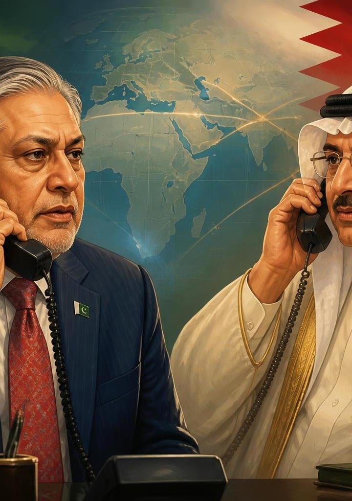 Deputy PM Ishaq Dar Holds Telephone Call with Bahrain’s Foreign Minister
