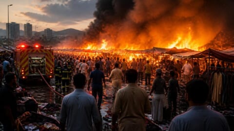 Fire Erupts at Sunday Bazaar in Islamabad’s H-9 Sector