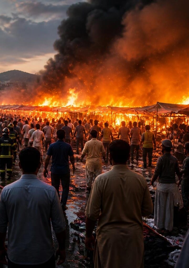 Fire Erupts at Sunday Bazaar in Islamabad’s H-9 Sector