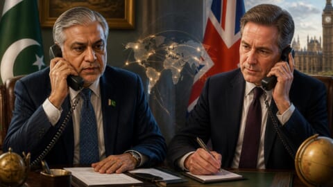 Foreign Minister Ishaq Dar Holds Phone Call with UK Counterpart