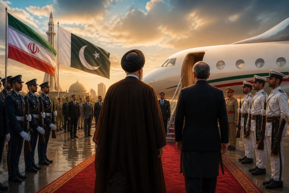 Iranian President arrives in Pakistan for key bilateral talks.