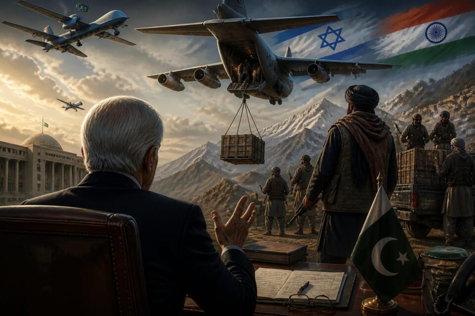 Khawaja Asif claims Israel and India are supplying arms to Afghanistan.