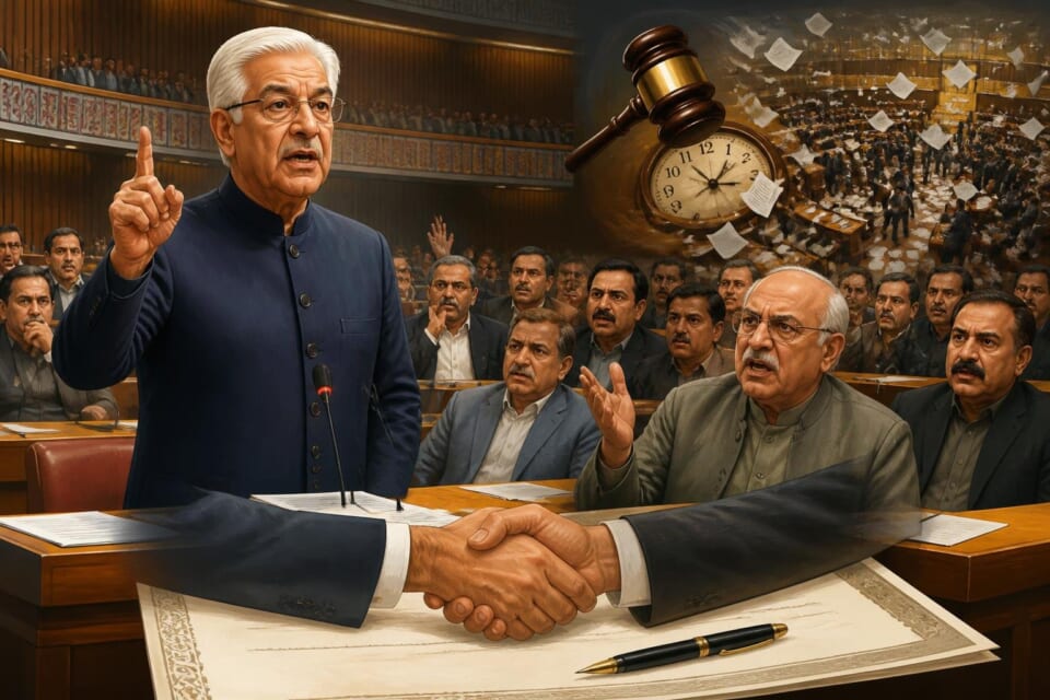Khawaja Asif Urges Opposition to Sign Charter of Democracy in NA Speech
