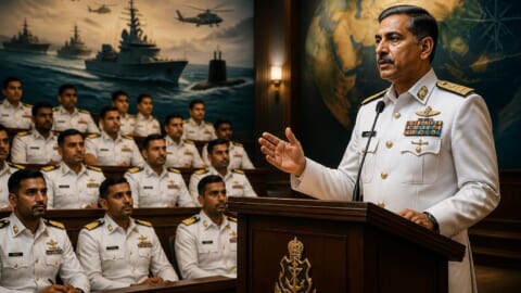 Naval Chief Admiral Naveed Ashraf Visits Navy War College in Lahore