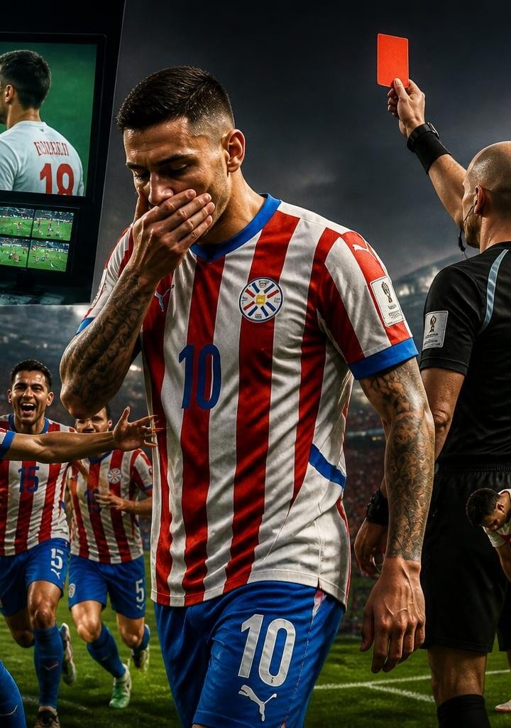 Paraguay’s Almiron Makes History with Red Card Under New FIFA Rule