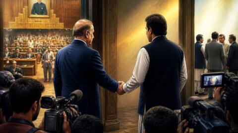 PM Shehbaz’s Handshake with PTI Reported by Channels