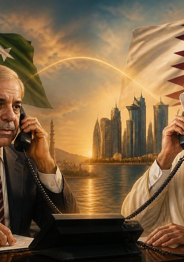 Prime Minister Shehbaz Sharif Holds Telephone Call with Emir of Qatar