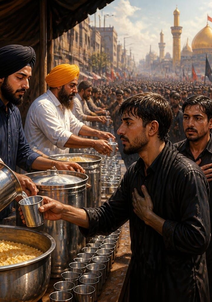 Sabeels and Langar Arranged for Ashura Mourners; Sikh Community Provides Support