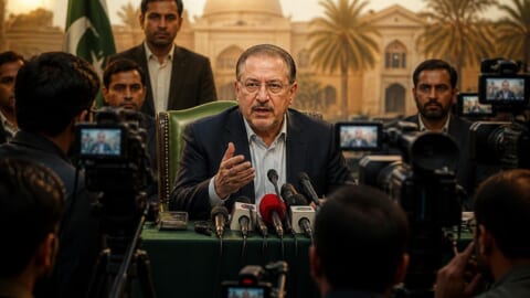 Sharjeel Inam Memon holds live media talk