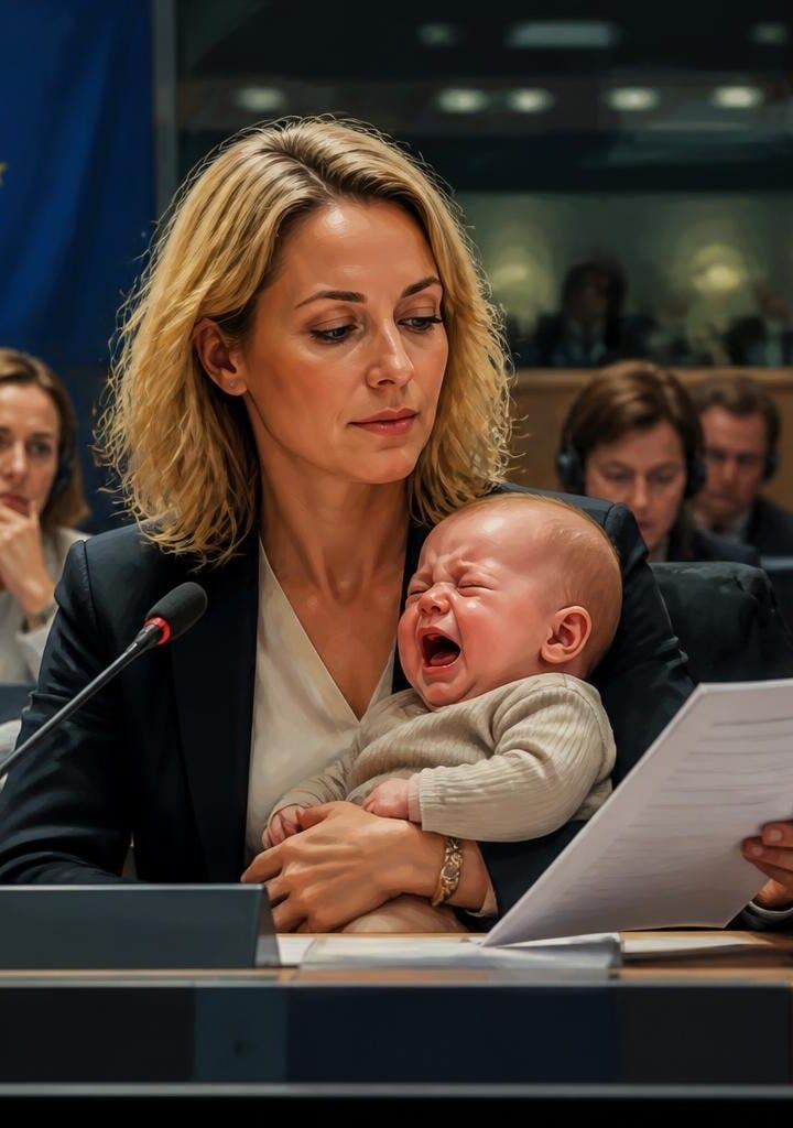 Swedish Minister Brings Baby to EU Meeting