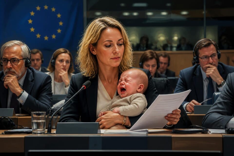 Swedish Minister Brings Baby to EU Meeting