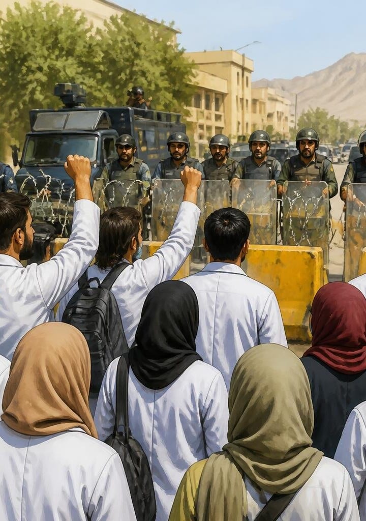 Young Doctors Protest in Quetta, Attempt to March on Red Zone