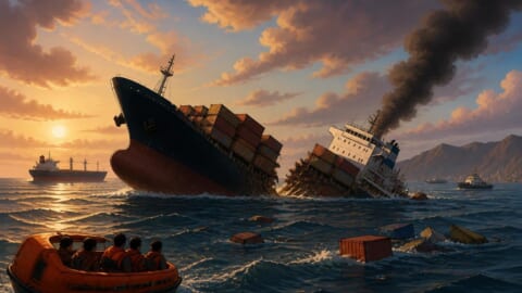 Cargo ship sinks in Strait of Hormuz after collision