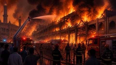 Fire Breaks Out at Azam Cloth Market in Lahore