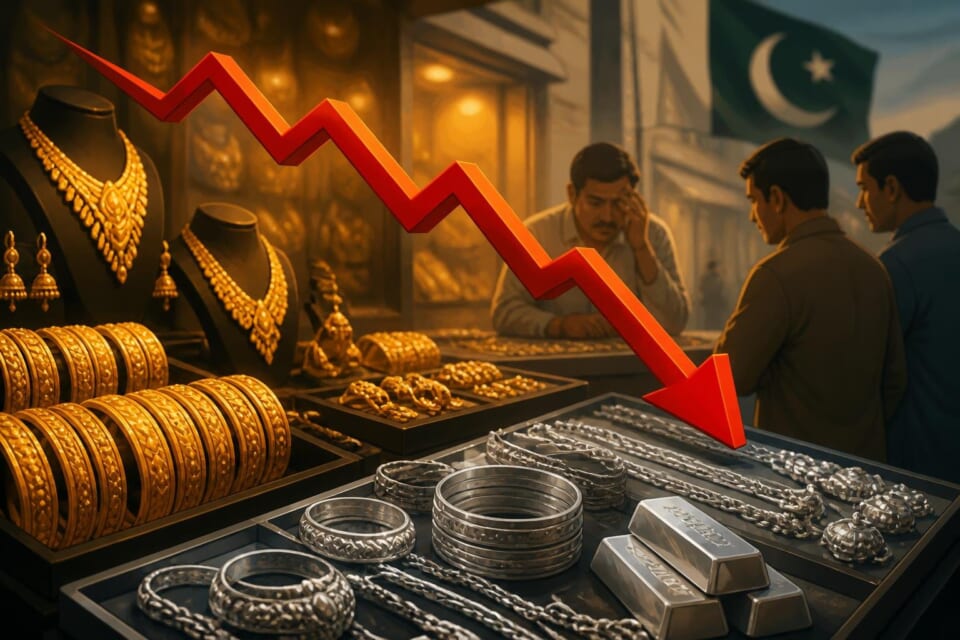 Gold Price in Pakistan Drops by Rs 5,200 Per Tola