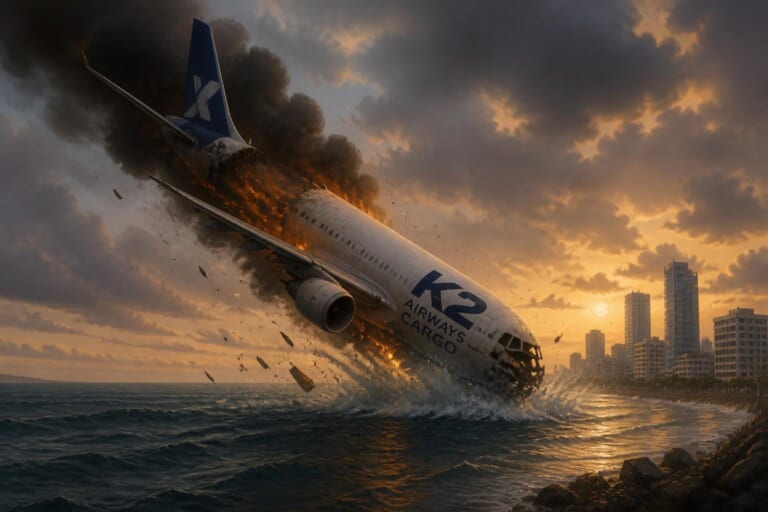 K2 Airways Cargo Plane Crashes Near Karachi, Flight Data Shows Rapid Descent