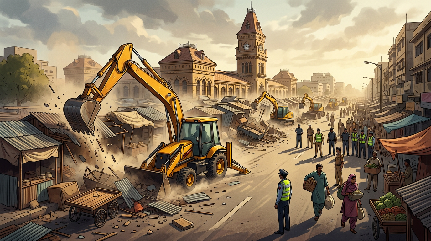 Anti-Encroachment Team Attacked in Karachi’s Surjani