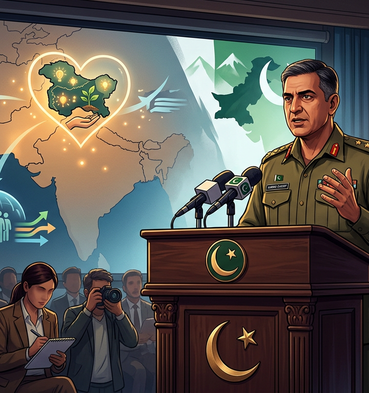 ڈی جی آئی ایس پی آر کا کشمیر کو پاکستان کا “لاڈلا بچہ” قرار دینے کا اعادہ