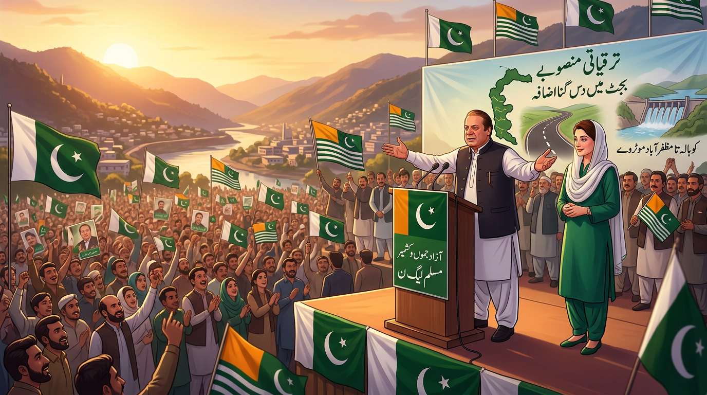 Nawaz Sharif’s Witty Remark Enlivens AJK Rally