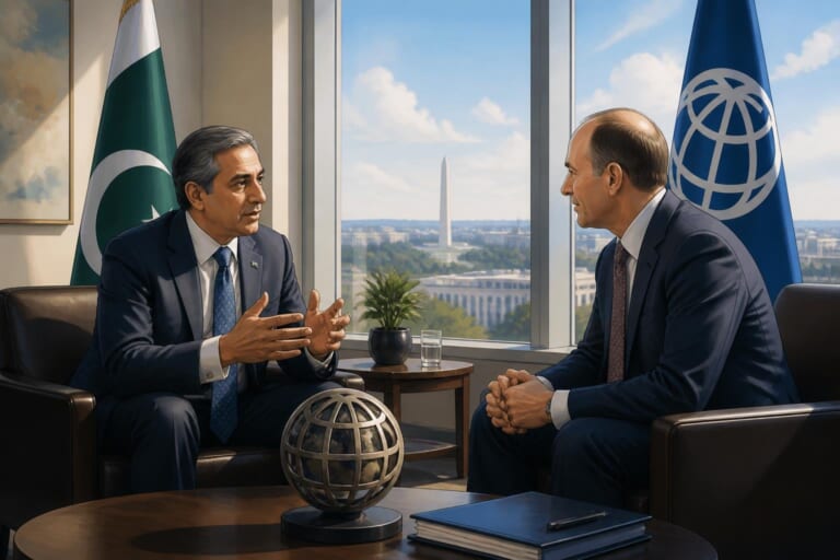 Pakistan Ambassador Rizwan Sheikh Meets World Bank President in US