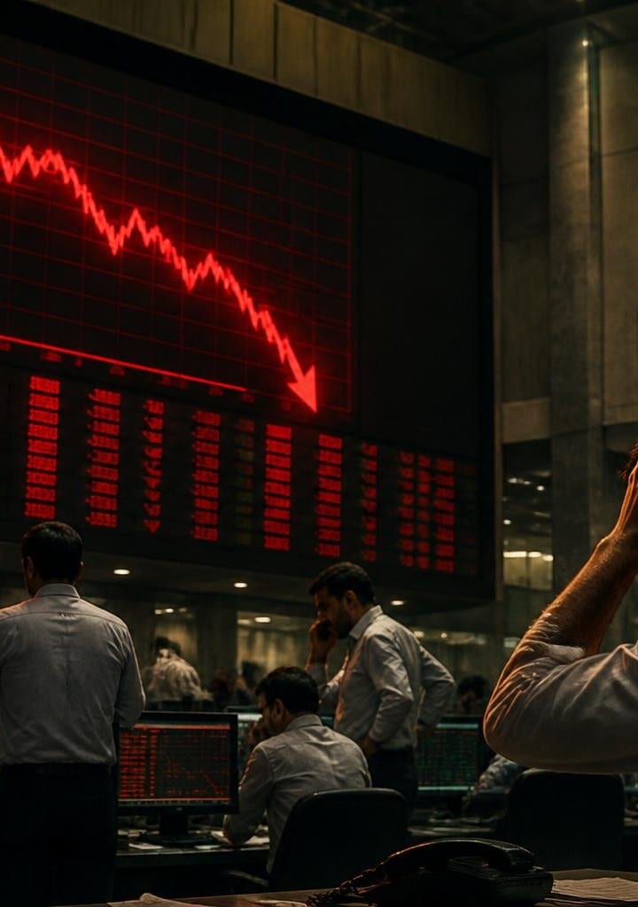 پاکستان اسٹاک ایکسچینج میں 1,297 پوائنٹس کی کمی، مارکیٹ میں فروخت کا دباؤ
