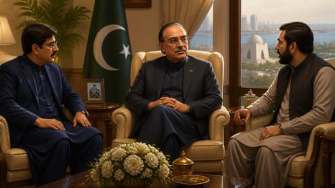President Zardari Meets Sindh, Balochistan Chief Ministers in Karachi