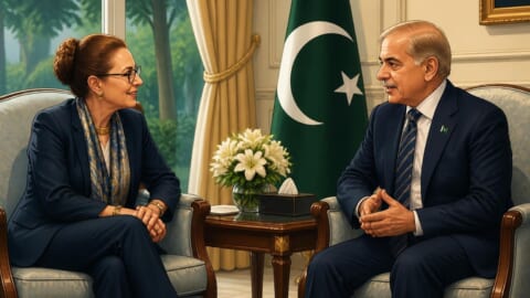 Prime Minister Shehbaz Sharif Meets UN Secretary-General Candidate Rebeca Grynspan
