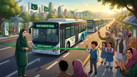 پنجاب میں سب سے بڑا الیکٹرک بس نیٹ ورک شروع، گرین ٹرانسپورٹ کی توسیع
