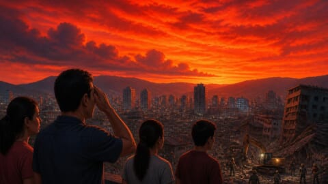 Red Sky Over Caracas Alarms Residents After Deadly Earthquakes