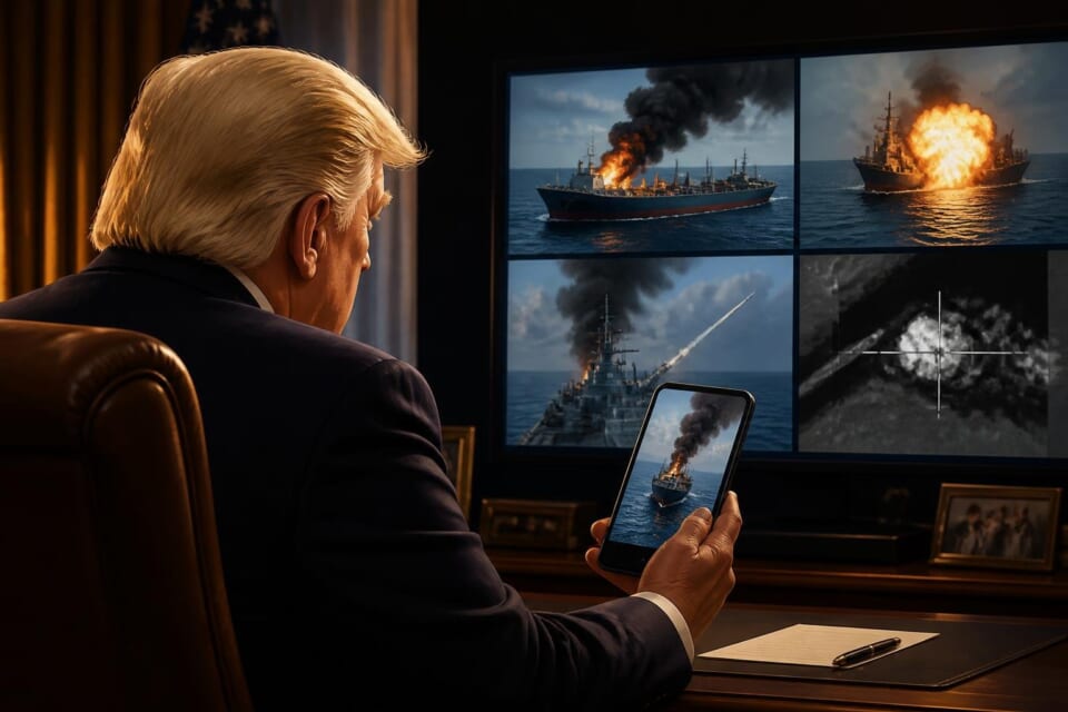 Trump Comments on Iran Strikes, Citing Ship Attacks
