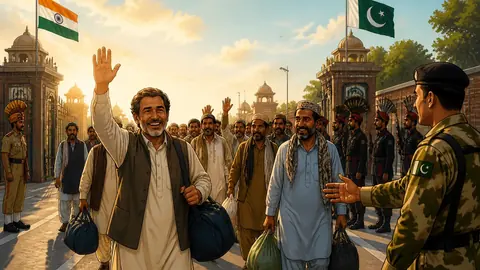 اس خبر کے لیے متحرک اداریاتی خاکہ: بھارتی جیلوں سے رہا 25 پاکستانی ماہی گیر واہگہ بارڈر کے راستے وطن واپس