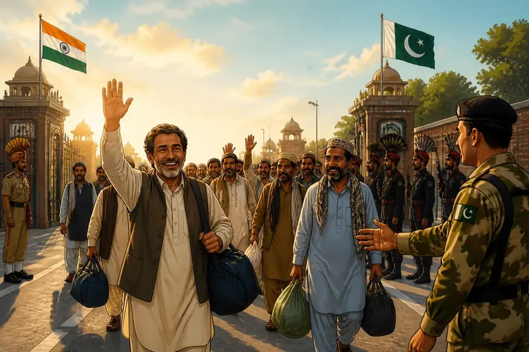 25 Pakistani fishermen return home from Indian jails via Wagah border
