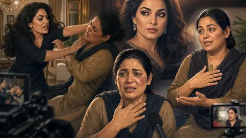 اس خبر کے لیے متحرک اداریاتی خاکہ: اداکارہ میرا اور گھریلو ملازمہ کے درمیان پولیس تحقیقات کے بعد صلح