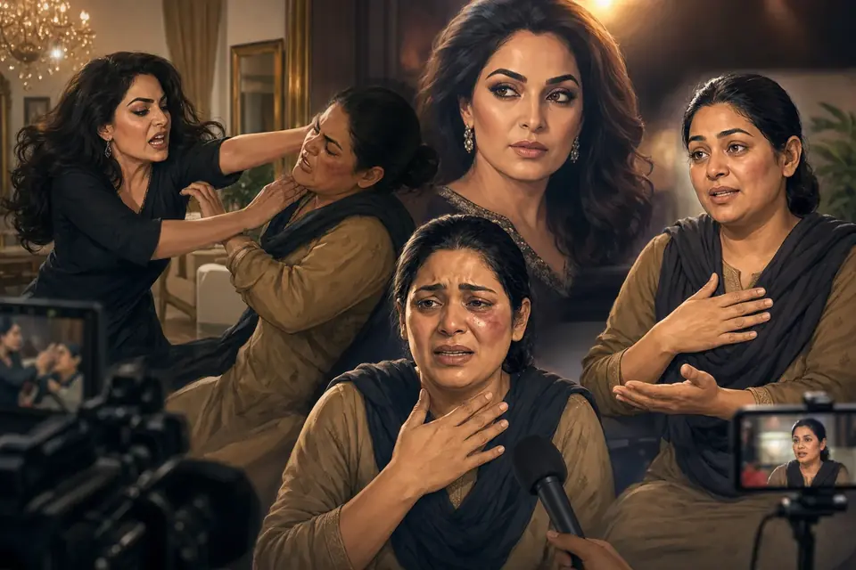 Animated editorial illustration for: Meera and Domestic Worker Reach Compromise After Police Investigation