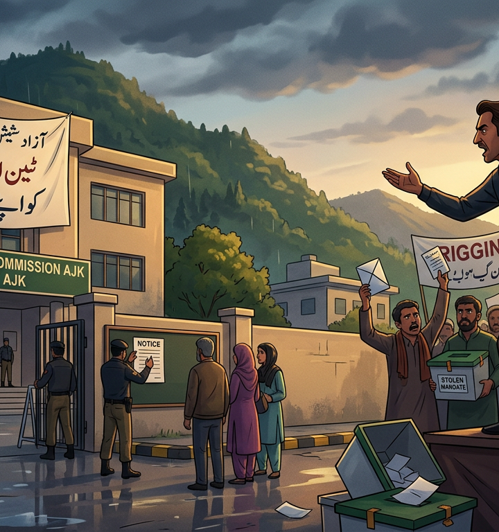 آزاد کشمیر انتخابات: 7 حلقوں میں پولنگ ملتوی، ایل اے-27 میں دھاندلی کے الزامات