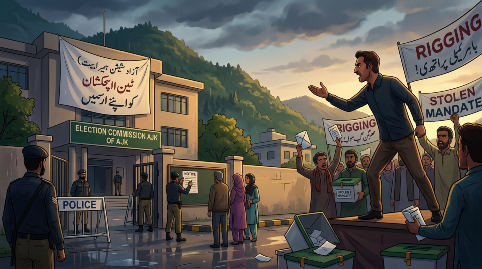 AJK Polls: Elections Postponed in 7 Constituencies, Rigging Alleged in LA-27