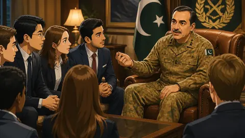 اس خبر کے لیے متحرک اداریاتی خاکہ: عاصم منیر کی ہارورڈ کے طلباء سے ملاقات، تعلیم کی اہمیت پر زور