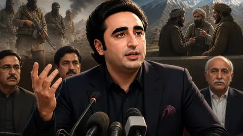 Animated editorial illustration for: Bilawal Bhutto clarifies remarks on separatists, says he ‘chose wrong words’