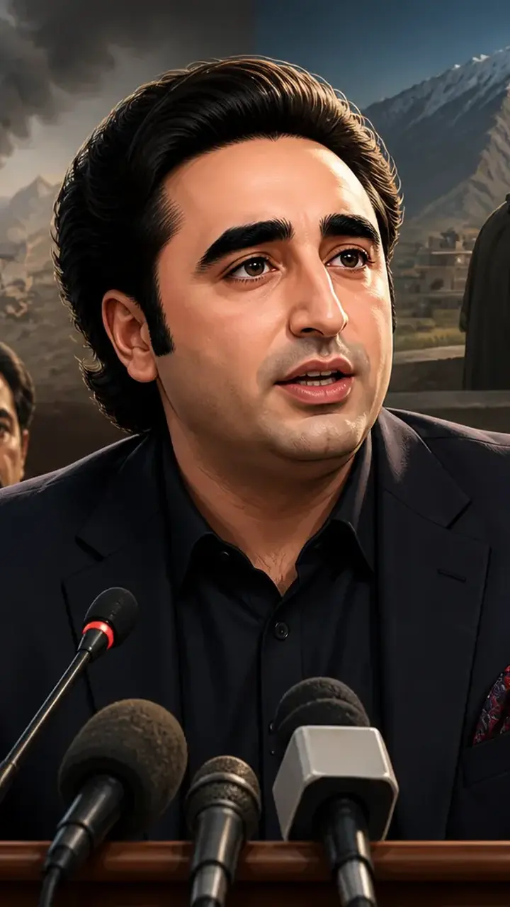 Animated editorial illustration for: Bilawal Bhutto clarifies remarks on separatists, says he ‘chose wrong words’