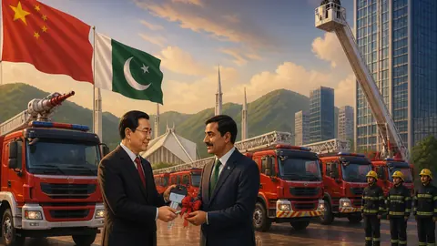 اس خبر کے لیے متحرک اداریاتی خاکہ: چین کا اسلام آباد کے لیے 21 جدید فائر اینڈ ریسکیو گاڑیوں کا تحفہ