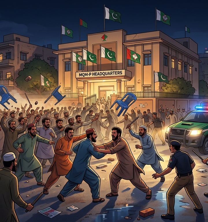 MQM-P Factional Clash Leads to Arrests, Office Sealing, Protest Announcement